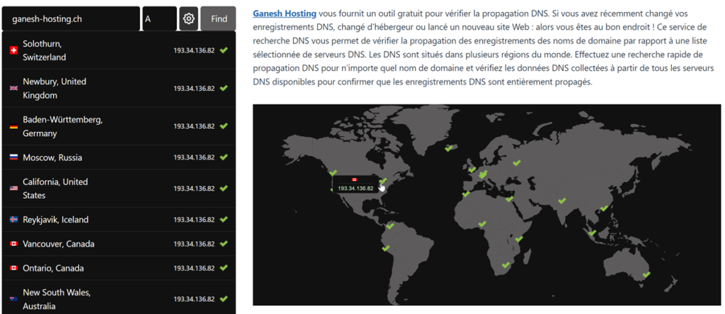 DNS Checker est un service de consultation DNS gratuit et facile à utiliser